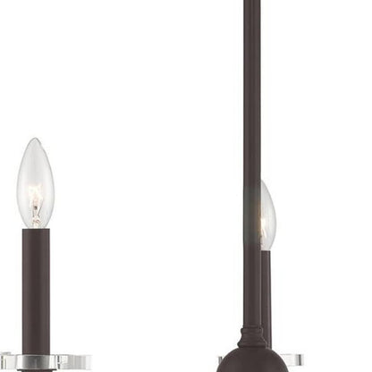 Bronze Five Light Dimmable Chandelier With Shades