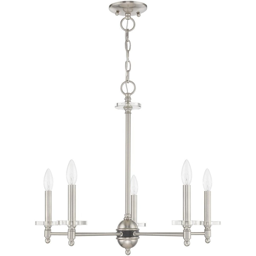 Five Light Dimmable Chandelier With Shades