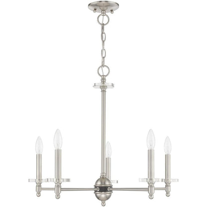 Five Light Dimmable Chandelier With Shades