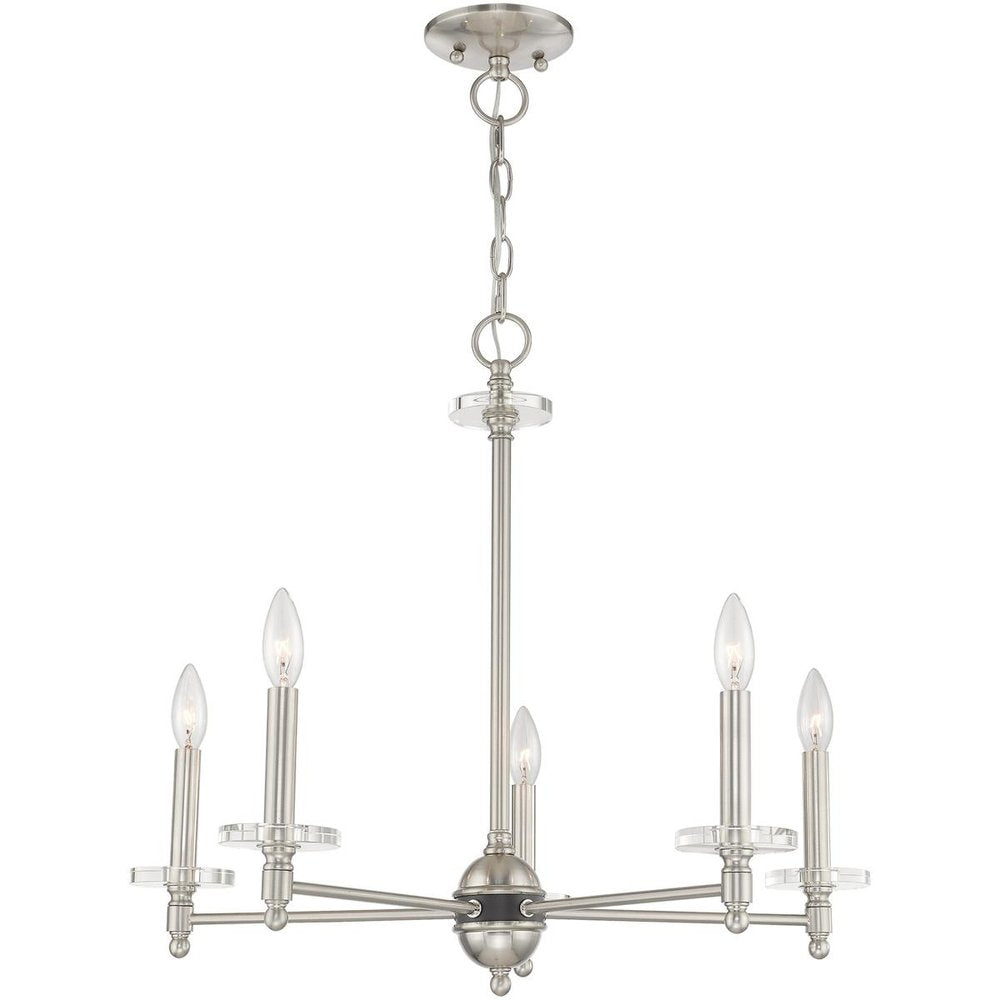 Five Light Dimmable Chandelier With Shades