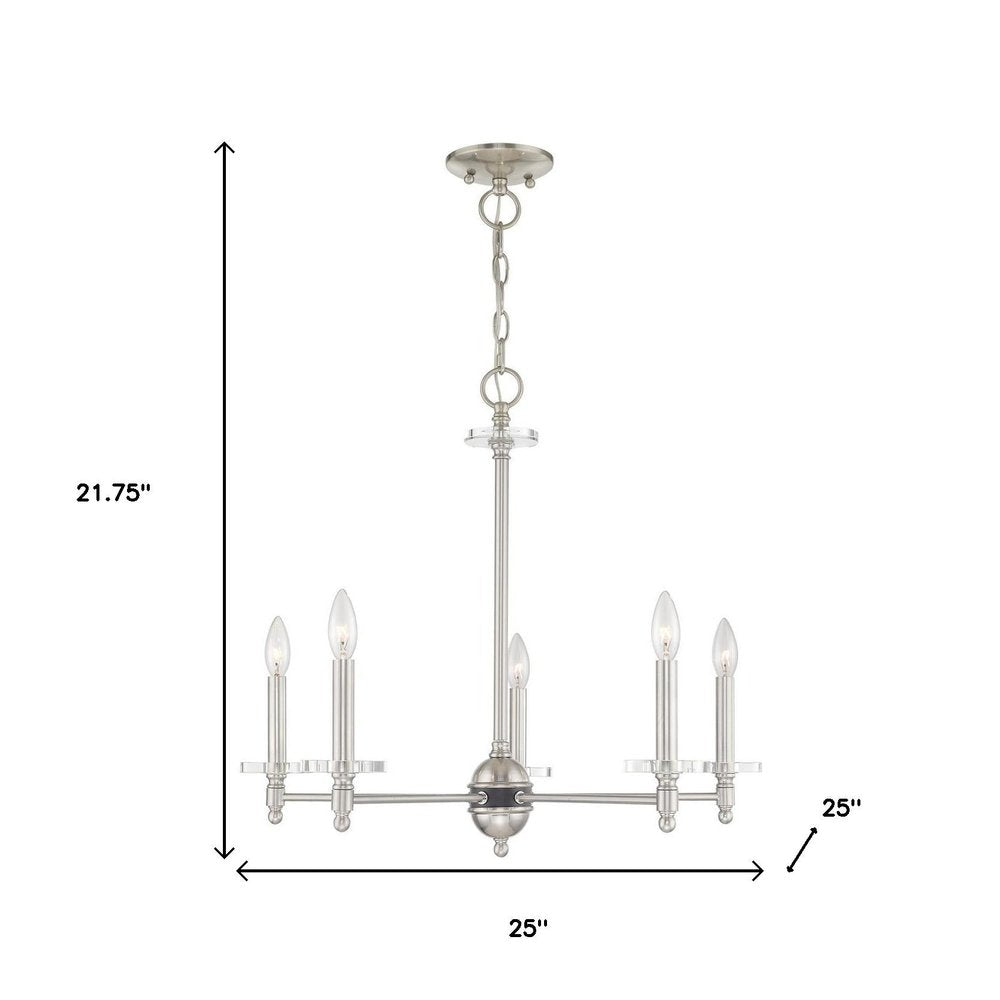 Five Light Dimmable Chandelier With Shades