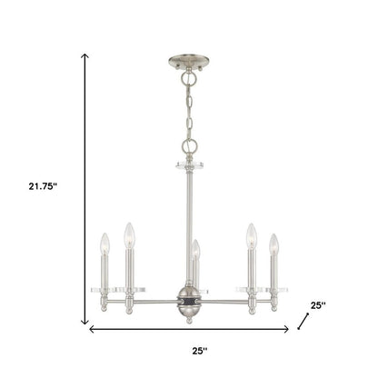 Five Light Dimmable Chandelier With Shades