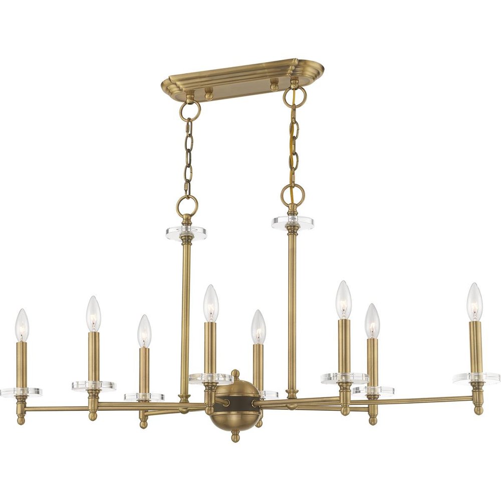 Eight Light Dimmable Chandelier With Shades