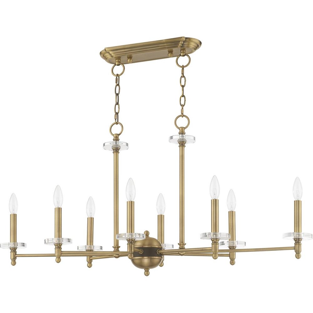 Eight Light Dimmable Chandelier With Shades
