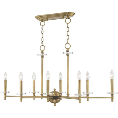 Eight Light Dimmable Chandelier With Shades
