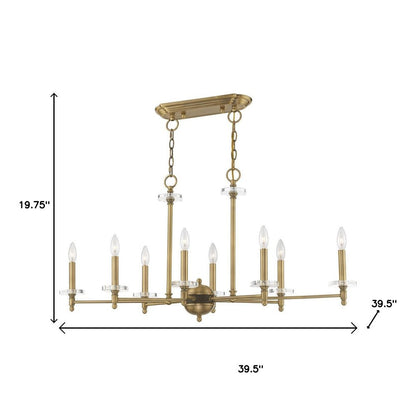 Eight Light Dimmable Chandelier With Shades