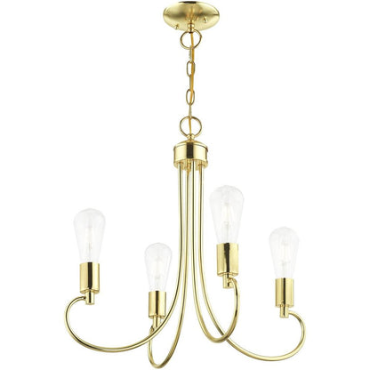Four Light Dimmable Chandelier With Shades