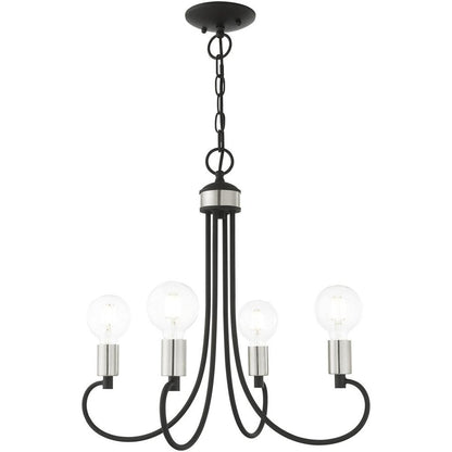 Four Light Dimmable Chandelier With Shades
