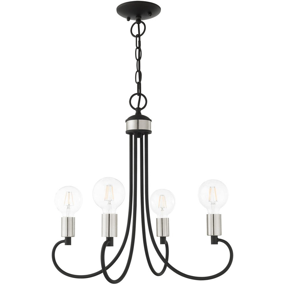 Four Light Dimmable Chandelier With Shades