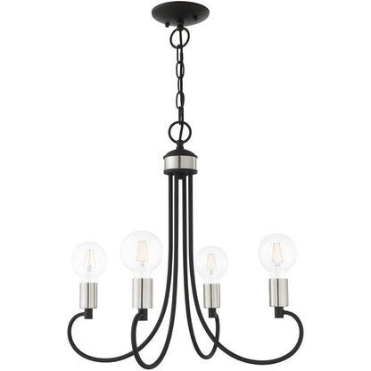 Four Light Dimmable Chandelier With Shades