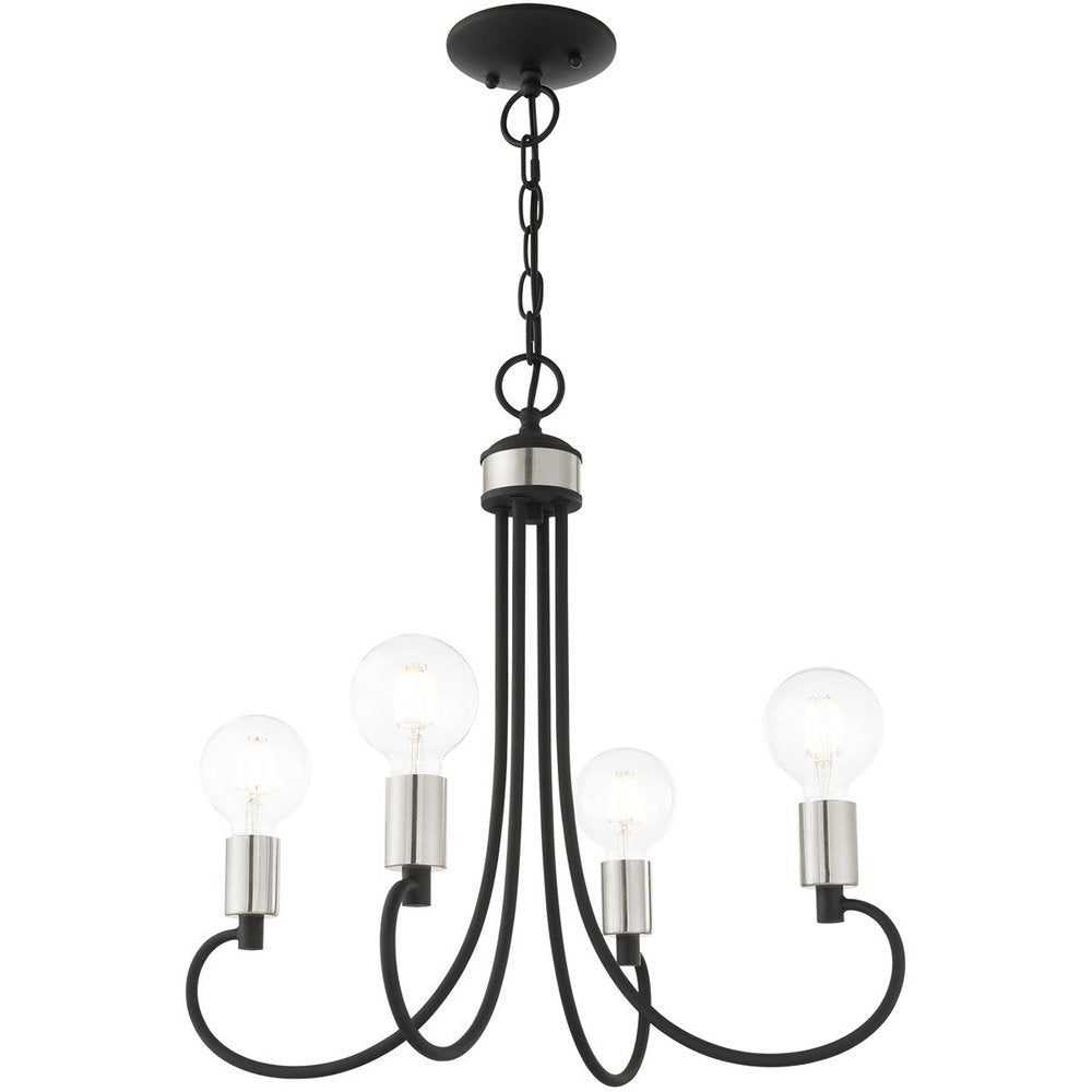 Four Light Dimmable Chandelier With Shades
