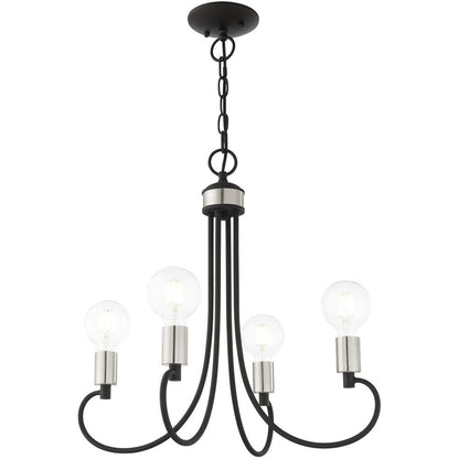 Four Light Dimmable Chandelier With Shades