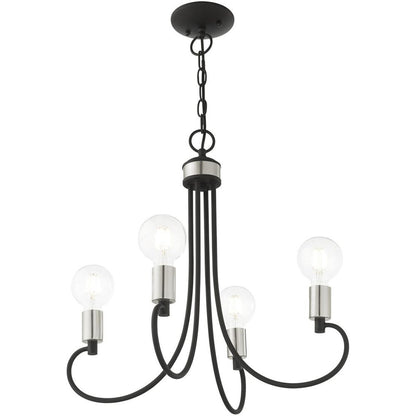Four Light Dimmable Chandelier With Shades