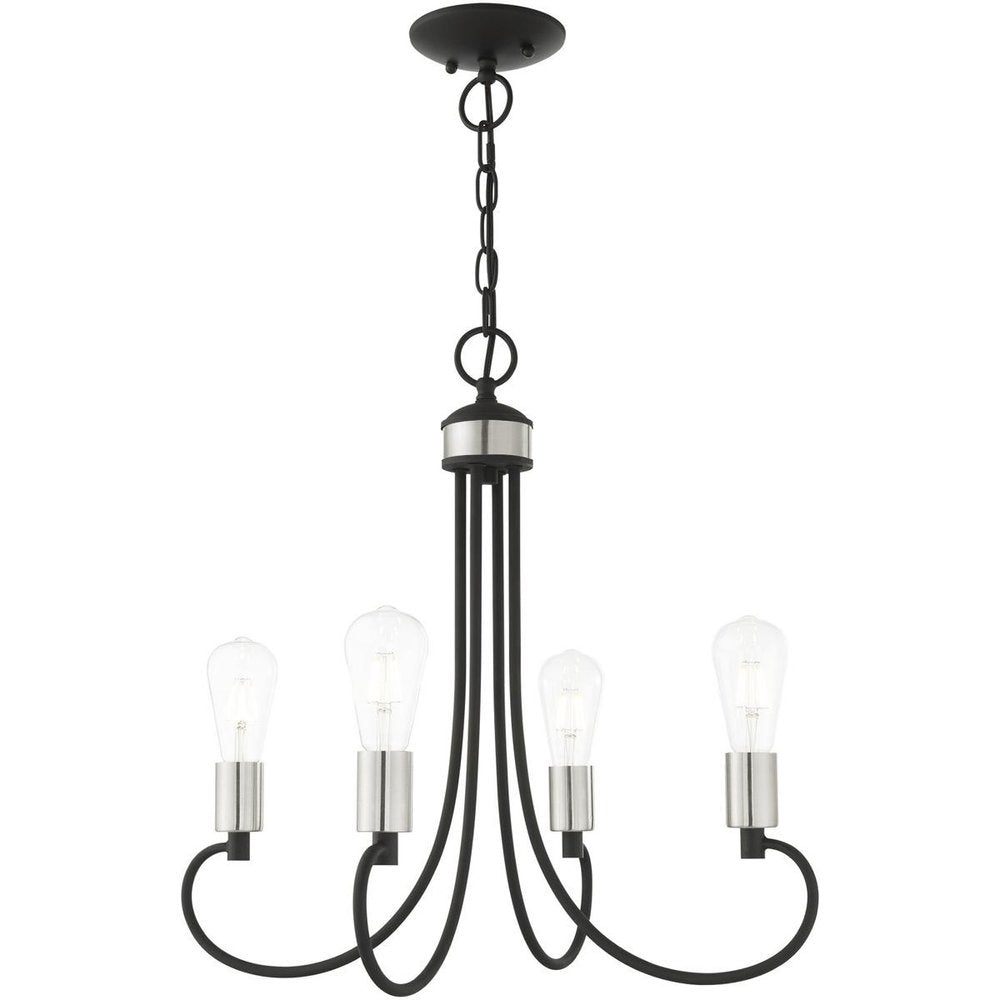 Four Light Dimmable Chandelier With Shades
