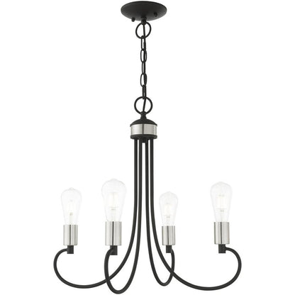 Four Light Dimmable Chandelier With Shades