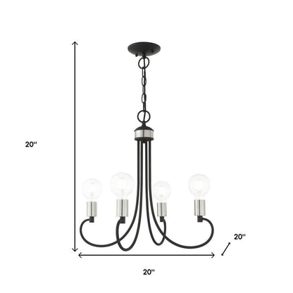 Four Light Dimmable Chandelier With Shades
