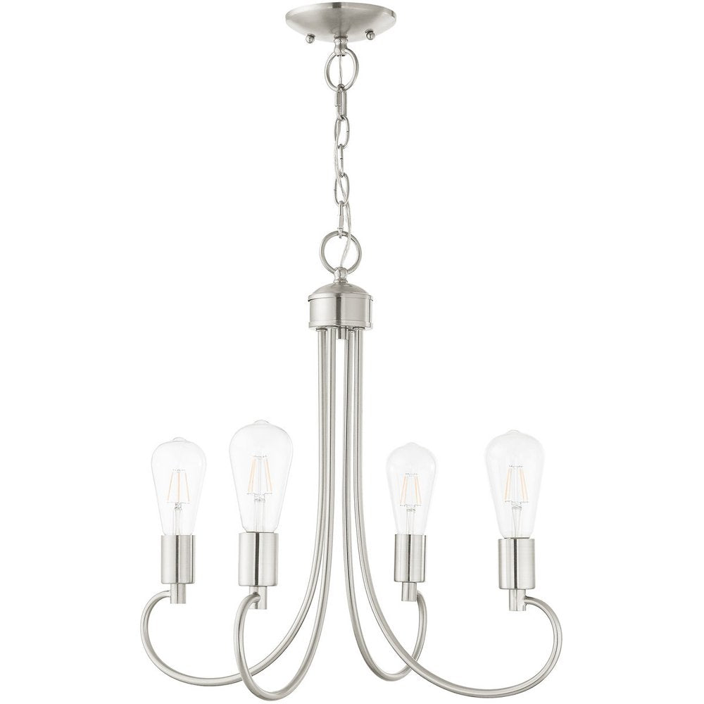 Four Light Dimmable Chandelier With Shades