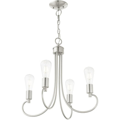 Four Light Dimmable Chandelier With Shades