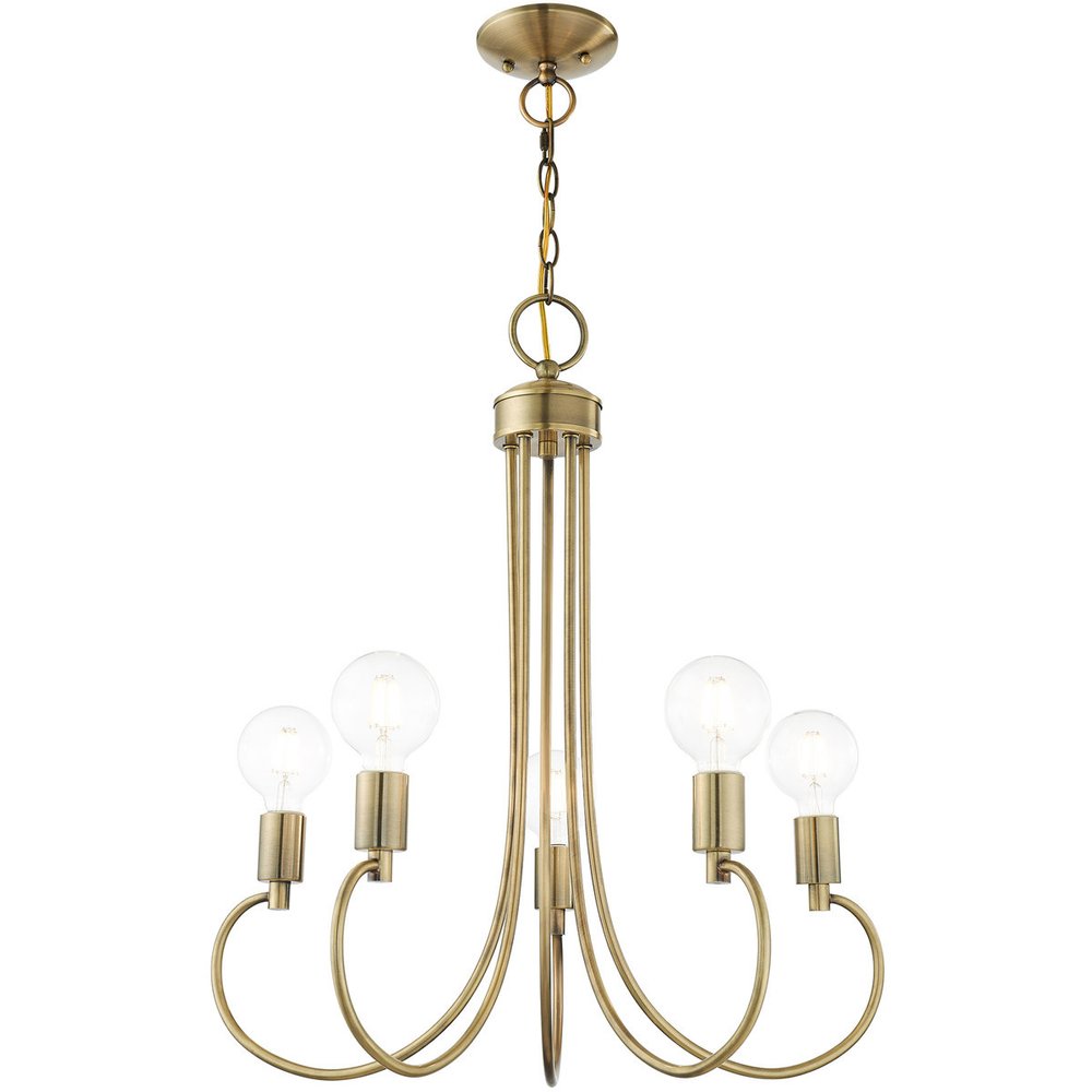 Five Light Dimmable Chandelier With Shades