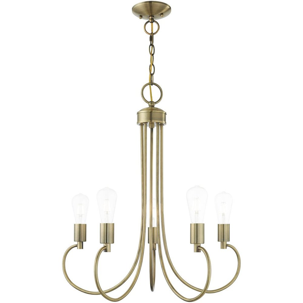 Five Light Dimmable Chandelier With Shades