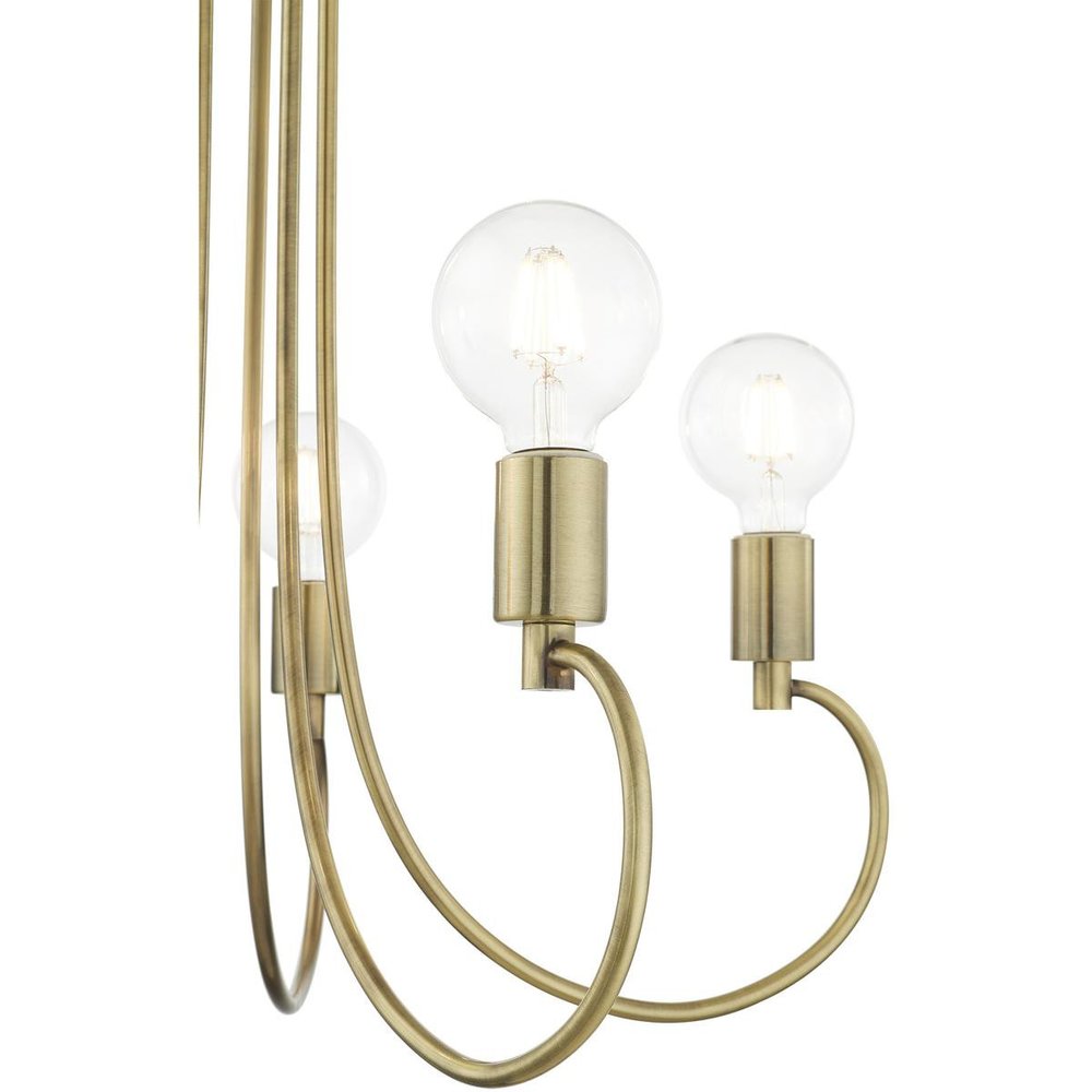 Five Light Dimmable Chandelier With Shades