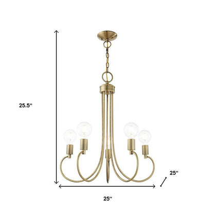 Five Light Dimmable Chandelier With Shades