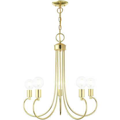 Five Light Dimmable Chandelier With Shades