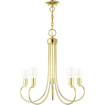 Five Light Dimmable Chandelier With Shades