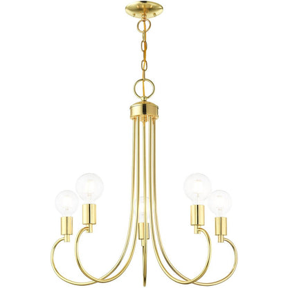 Five Light Dimmable Chandelier With Shades