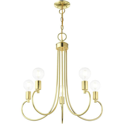 Five Light Dimmable Chandelier With Shades