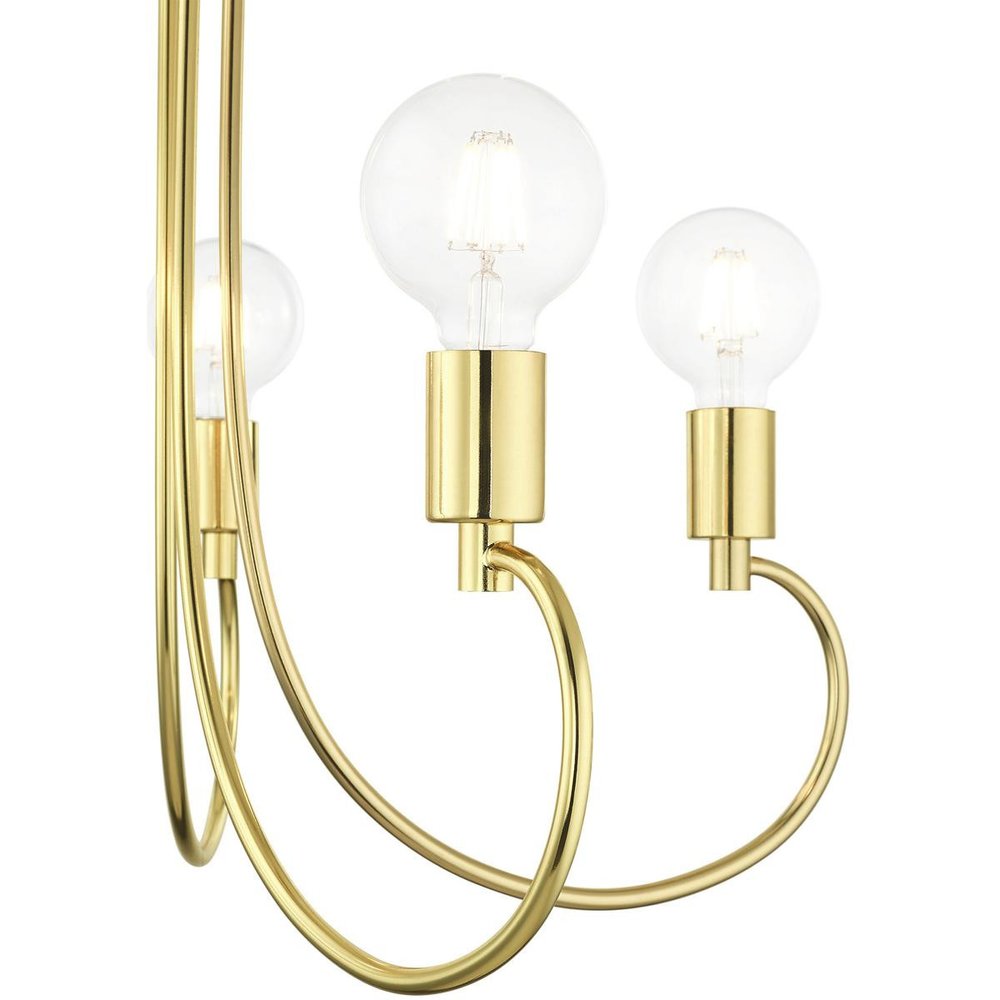 Five Light Dimmable Chandelier With Shades