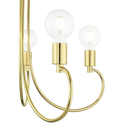Five Light Dimmable Chandelier With Shades