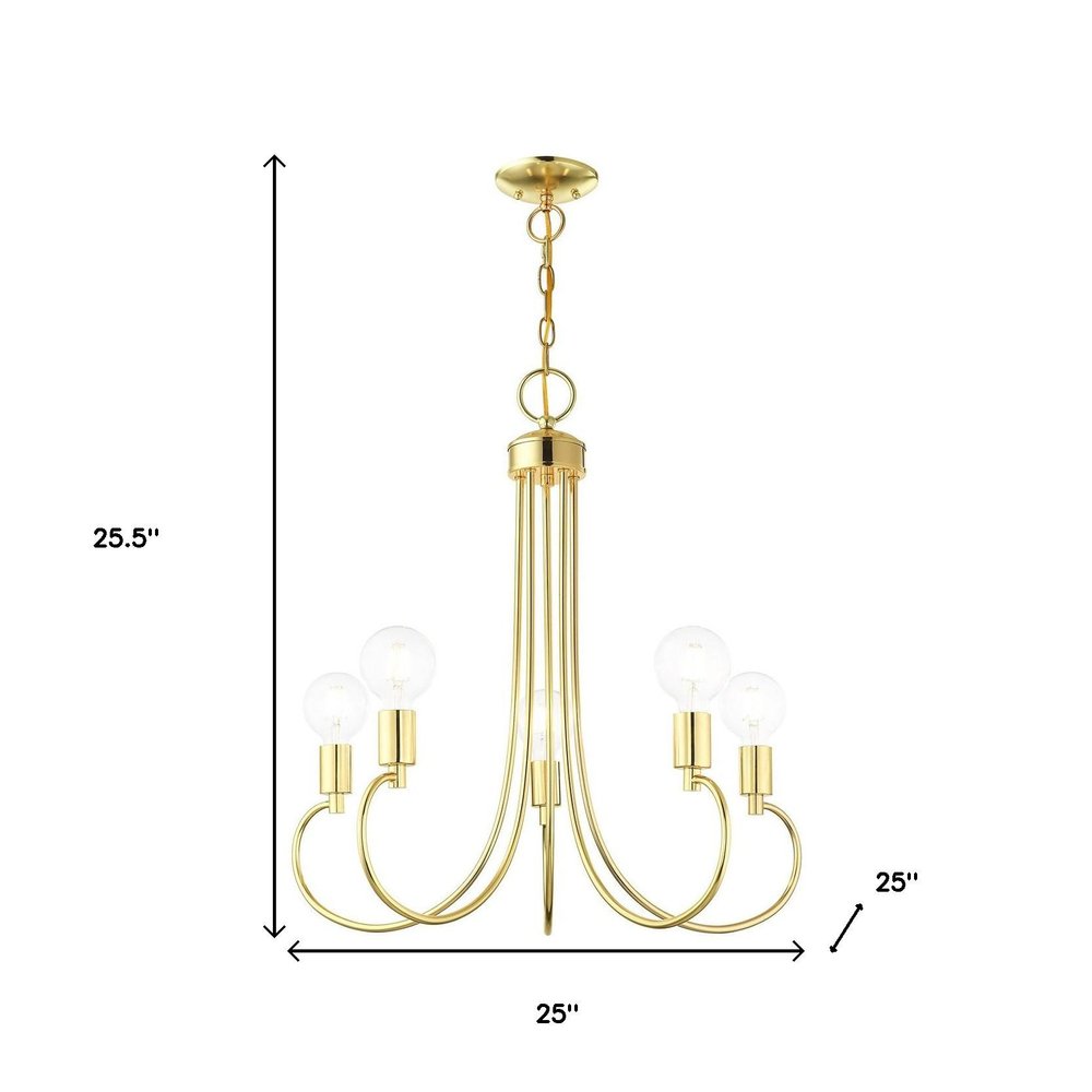 Five Light Dimmable Chandelier With Shades