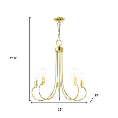 Five Light Dimmable Chandelier With Shades