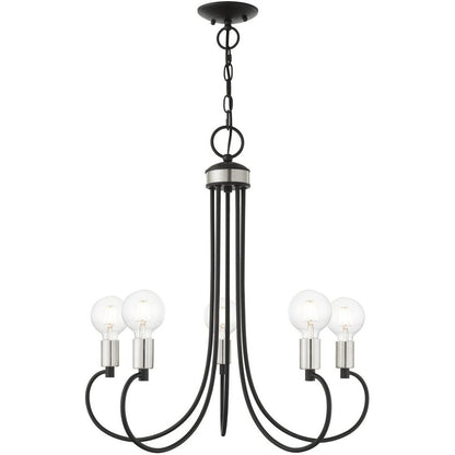 Five Light Dimmable Chandelier With Shades