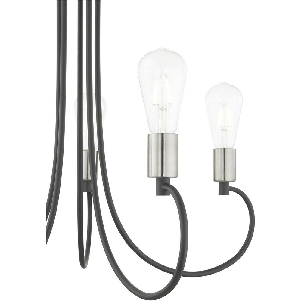 Five Light Dimmable Chandelier With Shades