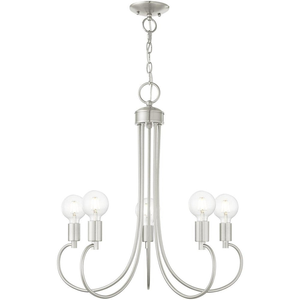 Five Light Dimmable Chandelier With Shades