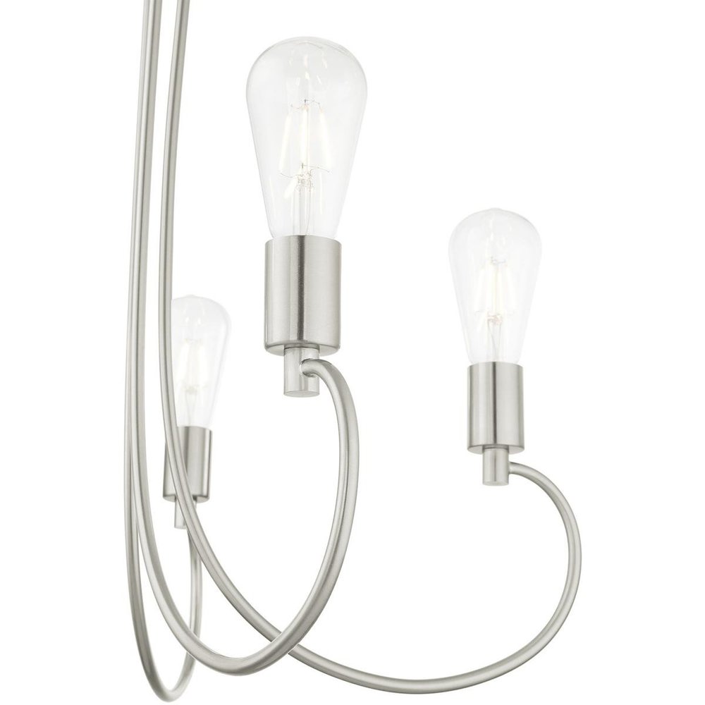 Five Light Dimmable Chandelier With Shades