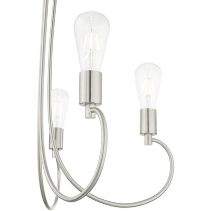 Five Light Dimmable Chandelier With Shades