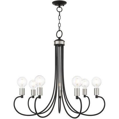 Seven Light Dimmable Chandelier With Shades
