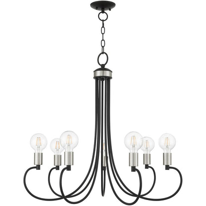 Seven Light Dimmable Chandelier With Shades