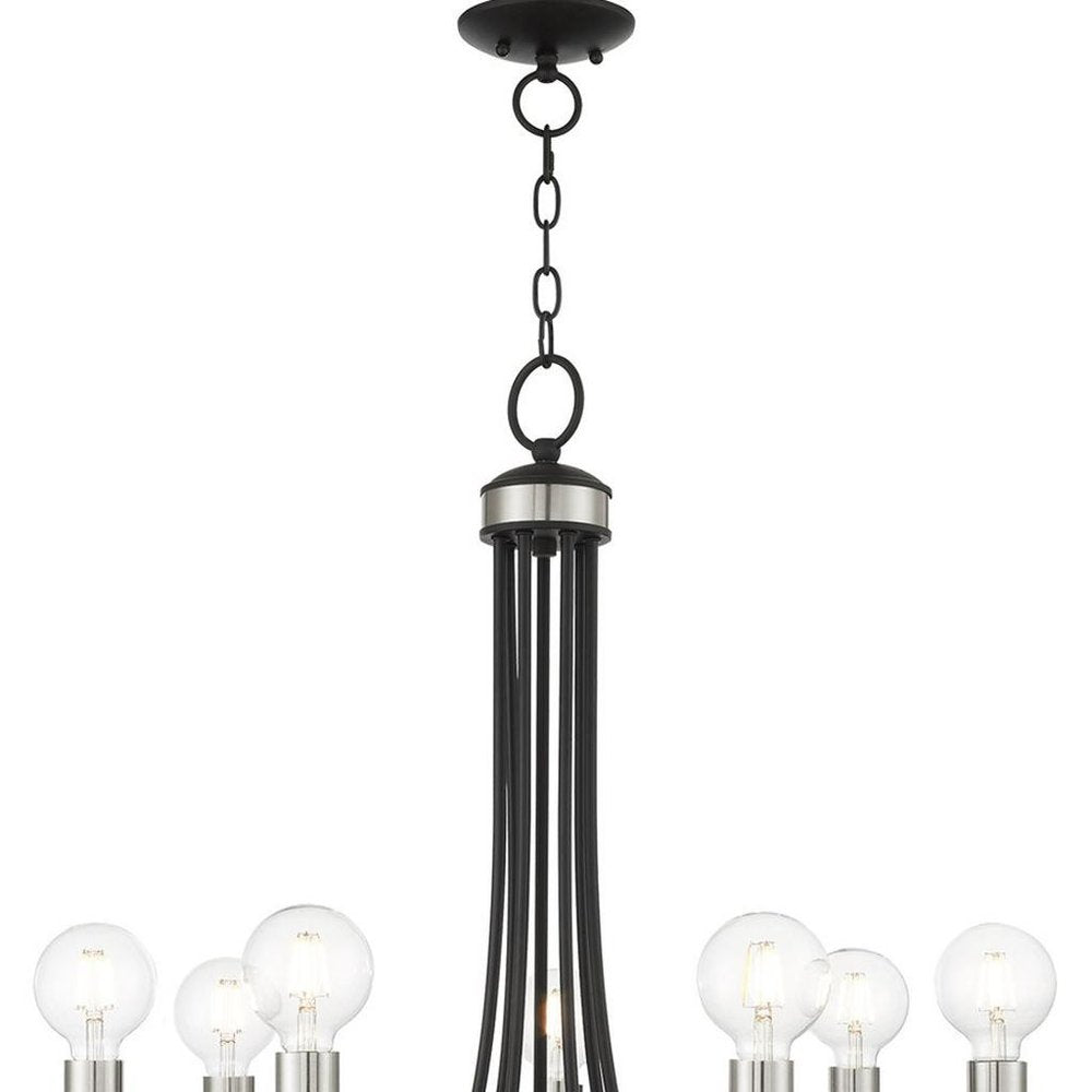 Seven Light Dimmable Chandelier With Shades