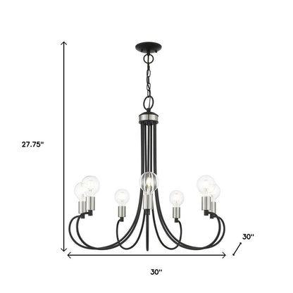 Seven Light Dimmable Chandelier With Shades