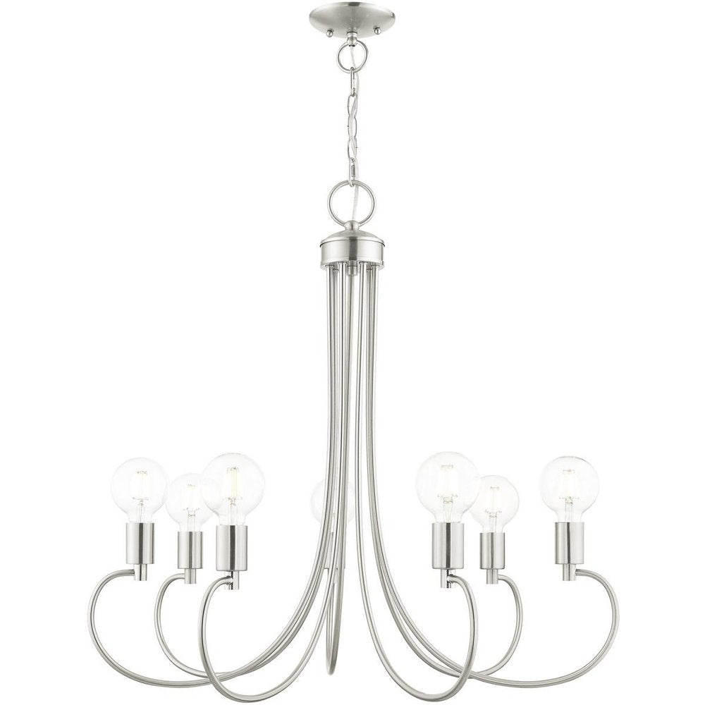Seven Light Dimmable Chandelier With Shades