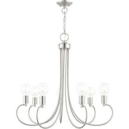 Seven Light Dimmable Chandelier With Shades