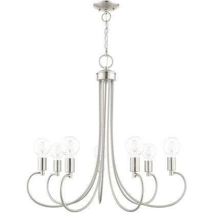 Seven Light Dimmable Chandelier With Shades