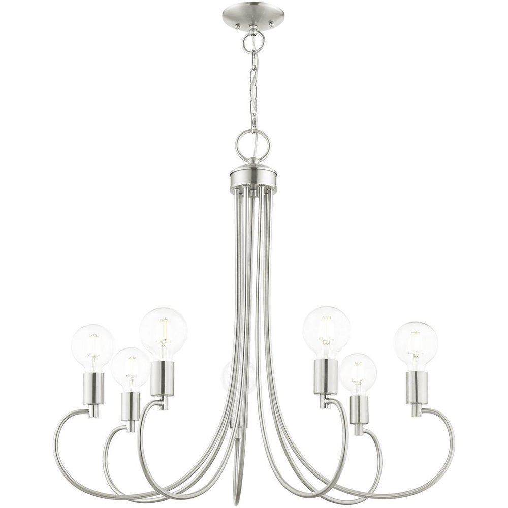 Seven Light Dimmable Chandelier With Shades
