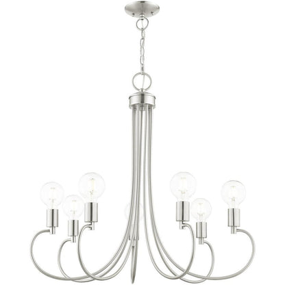 Seven Light Dimmable Chandelier With Shades