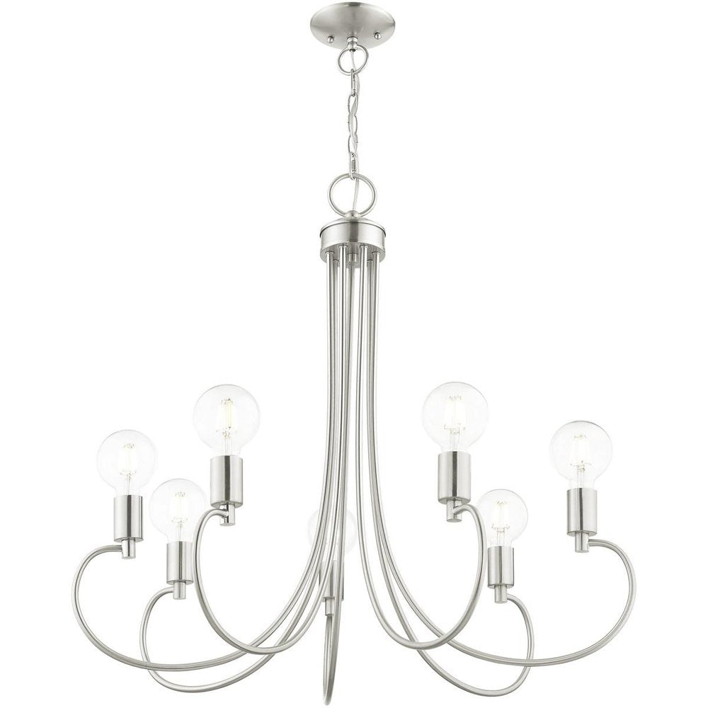 Seven Light Dimmable Chandelier With Shades