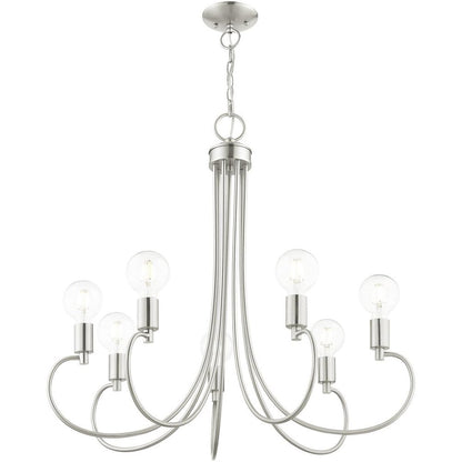 Seven Light Dimmable Chandelier With Shades